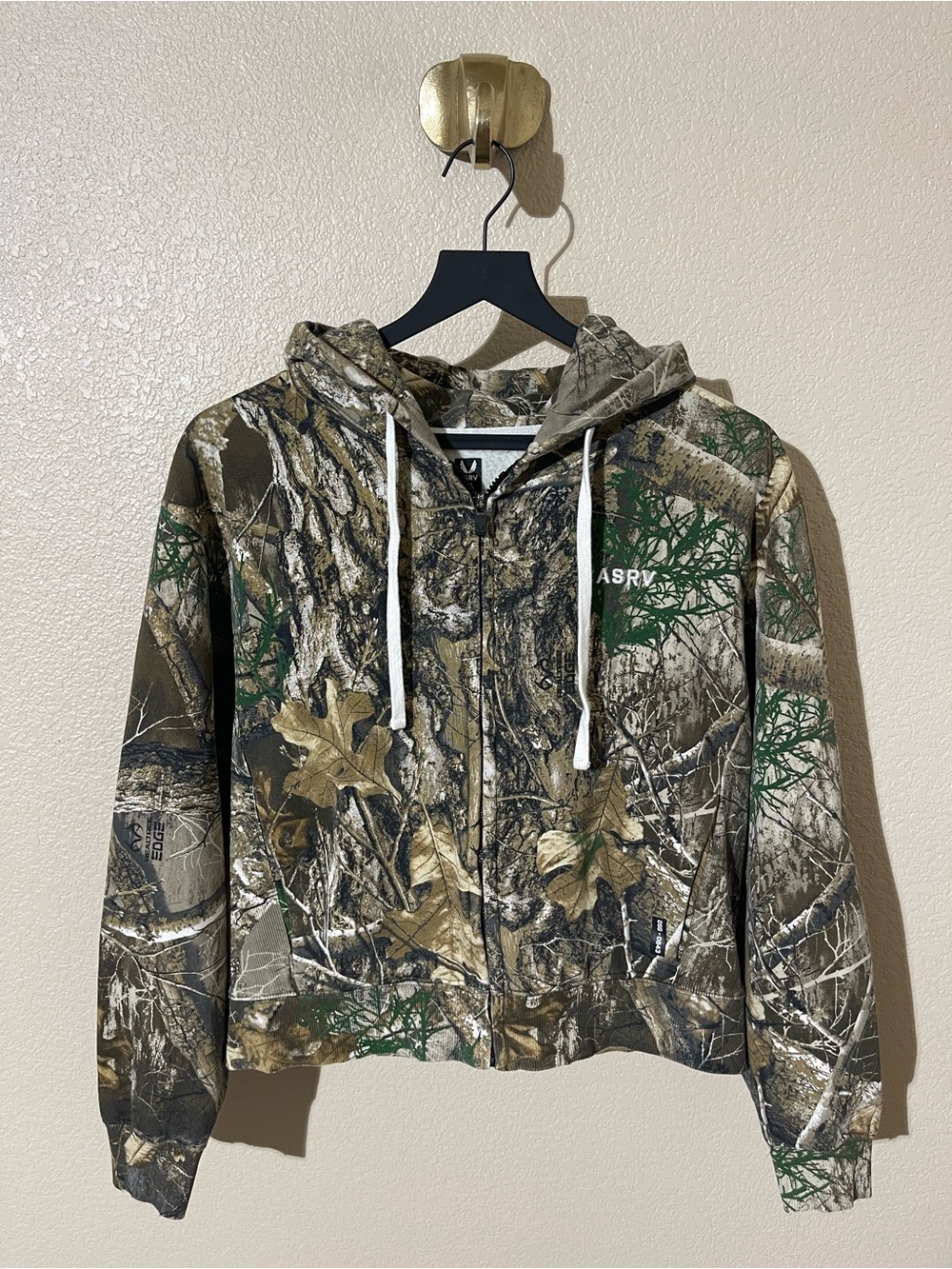 ASRV  Realtree Camo Zip Hoodie in Green and Brown
